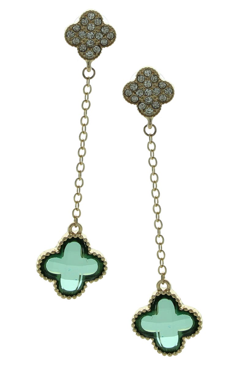 OLIVIA WELLES Taleen Drop Earrings, Main, color, Gold / Green