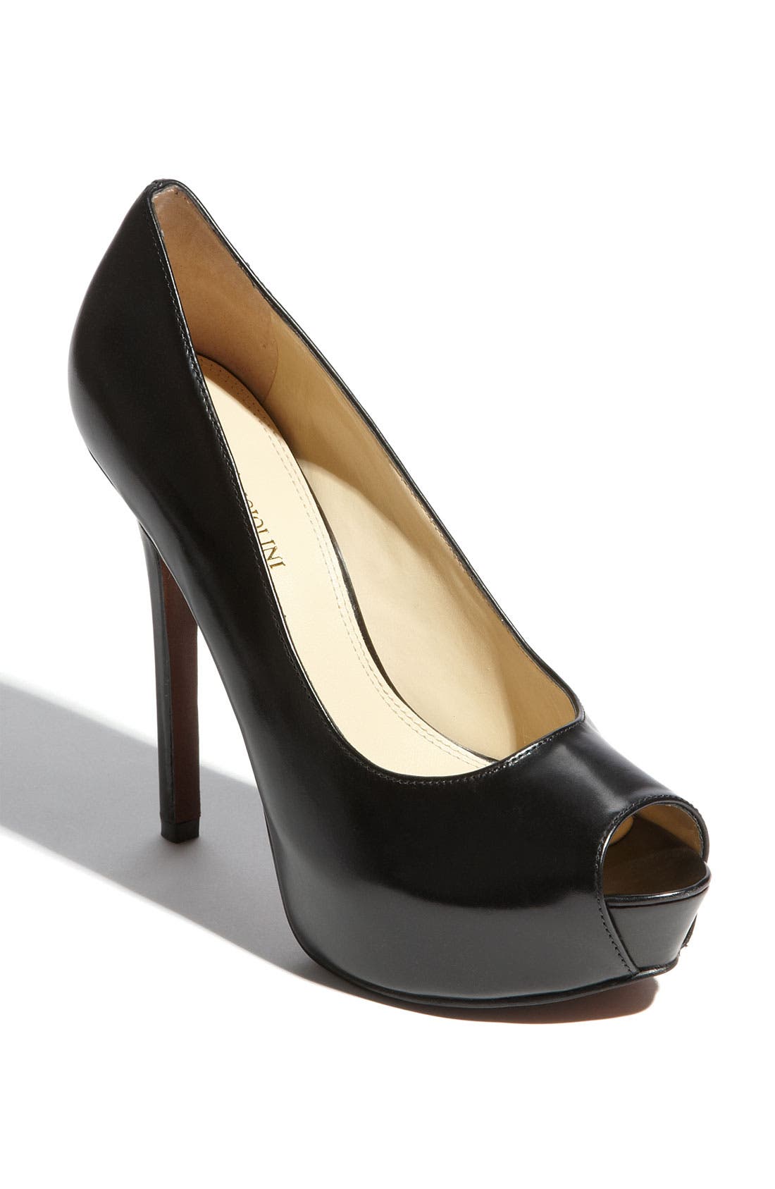 'Tanen' Pump, Main, color, BLACK LEATHER