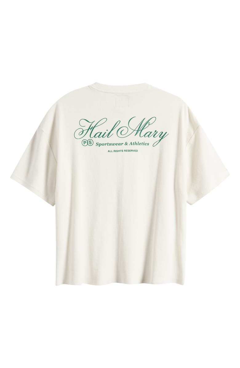 PacSun Hail Mary Graphic Print Waffle T-Shirt, Alternate, color, White