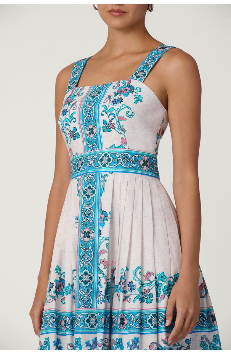 Shoshanna Warwick Tile Print Almma Dress, Alternate, color, Sky Blue Multi