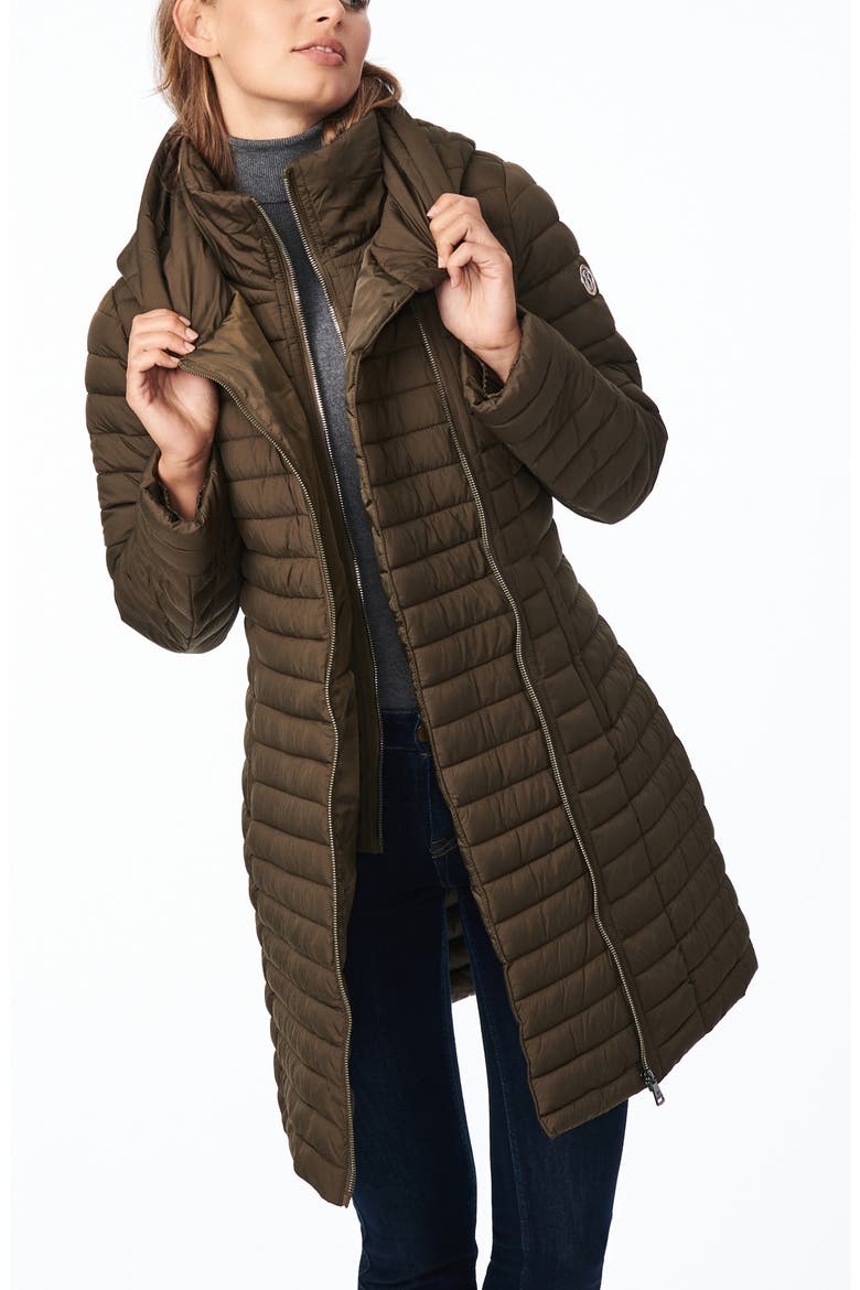 Quilted Water Resistant Packable Walker Coat, Alternate, color, DRIED BASIL