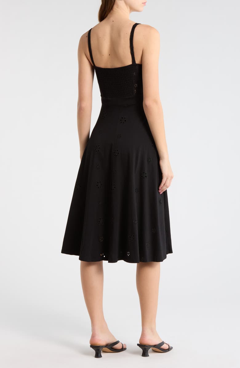 Desigual Embroidered Eyelet Cotton Midi Sundress, Alternate, color,