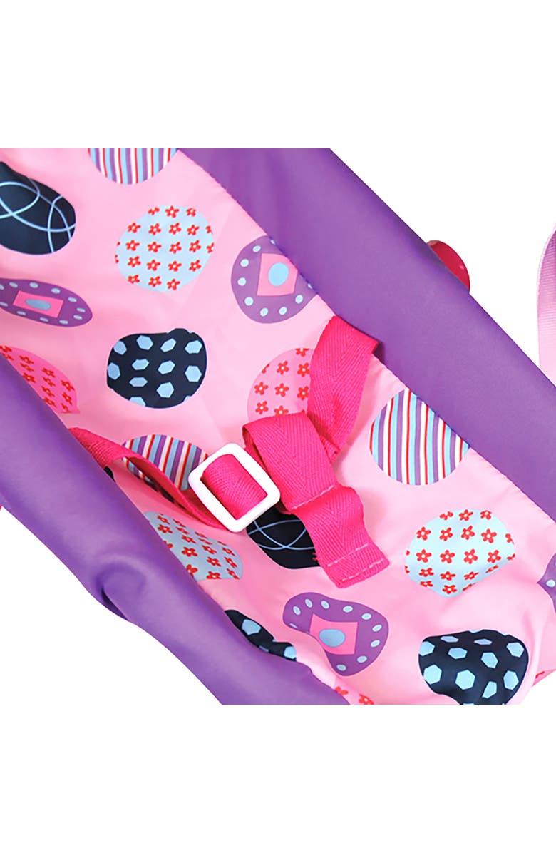 Lissi 11 Inch Baby Doll & Car Seat Handbag Set, Pink Blue Purple Butterfly Outfit, Alternate, color, Multicolored