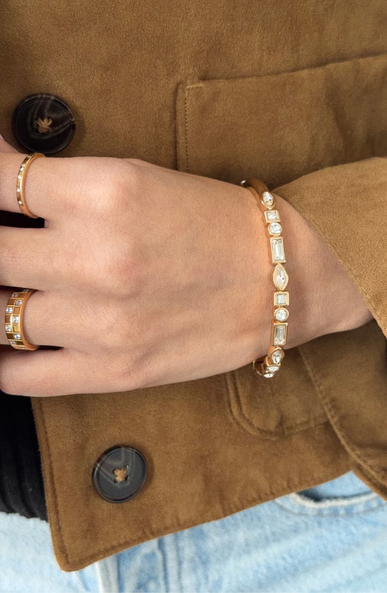 BaubleBar Kayden Crystal Bracelet, Alternate, color, Gold