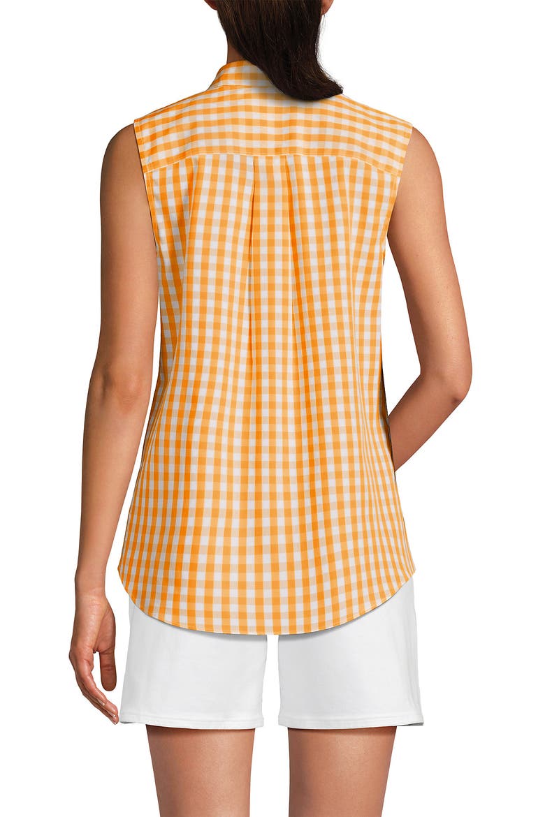 Sleeveless No Iron Shirt, Alternate, color, Sweet Mango Gingham