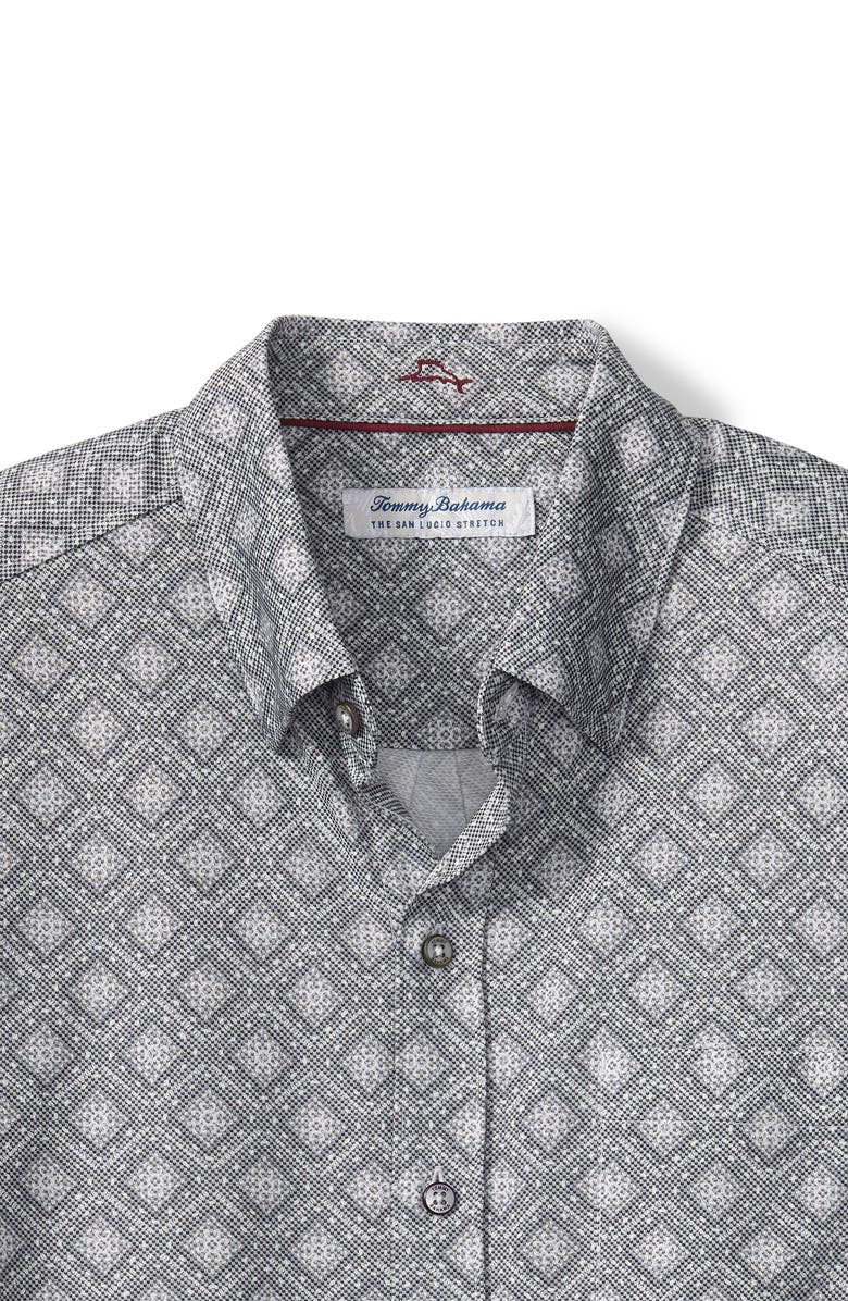 Tommy Bahama San Lucio Mira Mosaic IslandZone<sup>®</sup> Cotton Blend Button-Up Shirt, Alternate, color, Light Ash