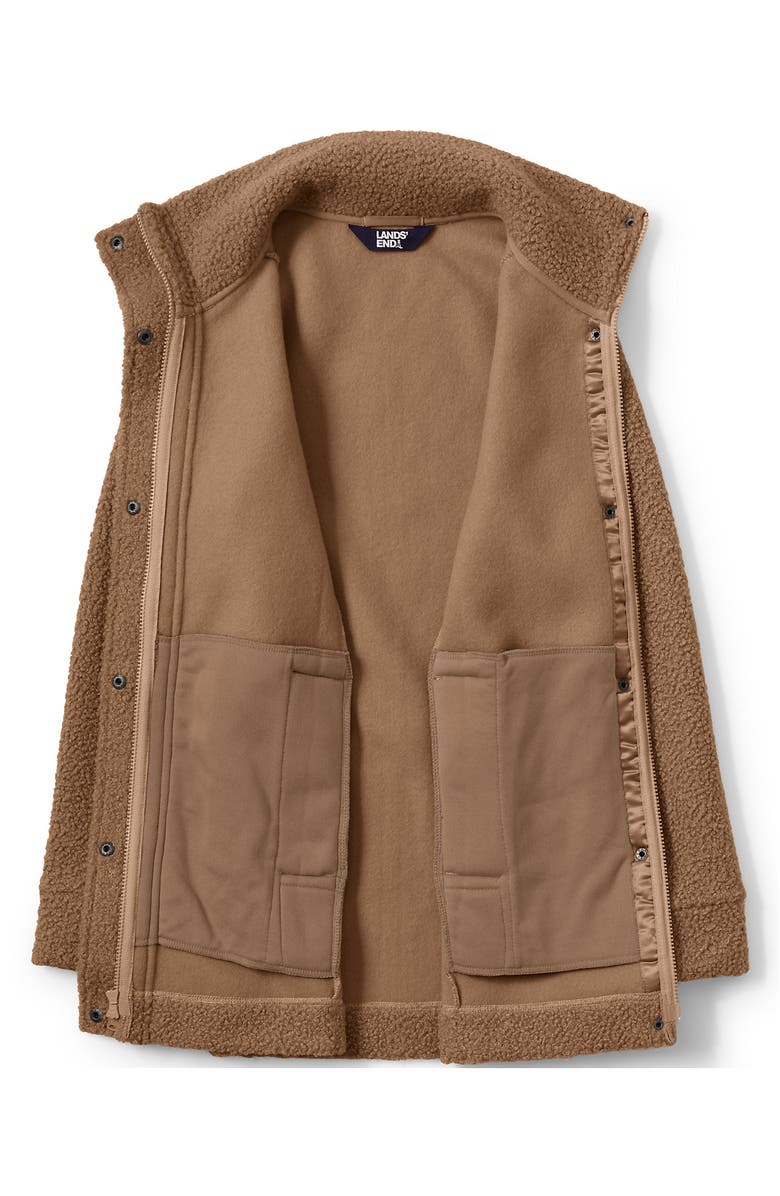 Lands' End Boucle Fleece Coat, Alternate, color, Honey Beige