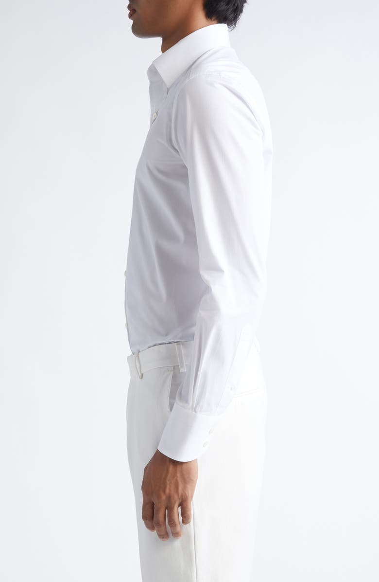 TOM FORD Classic Fit Cotton Poplin Button-Up Shirt, Alternate, color, Waa Optical White