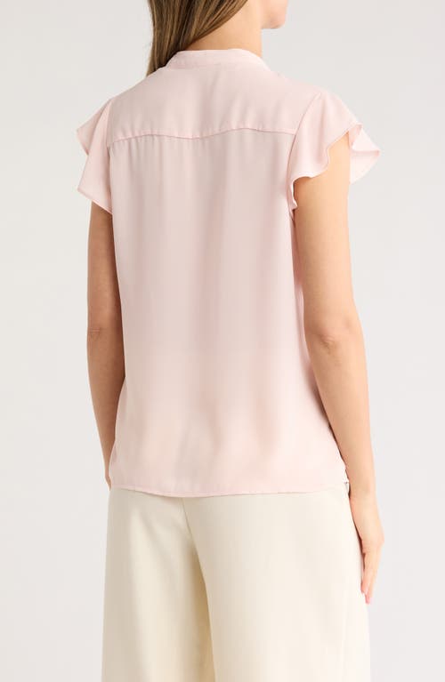 T Tahari Ruffle Short Sleeve Button-up Top
