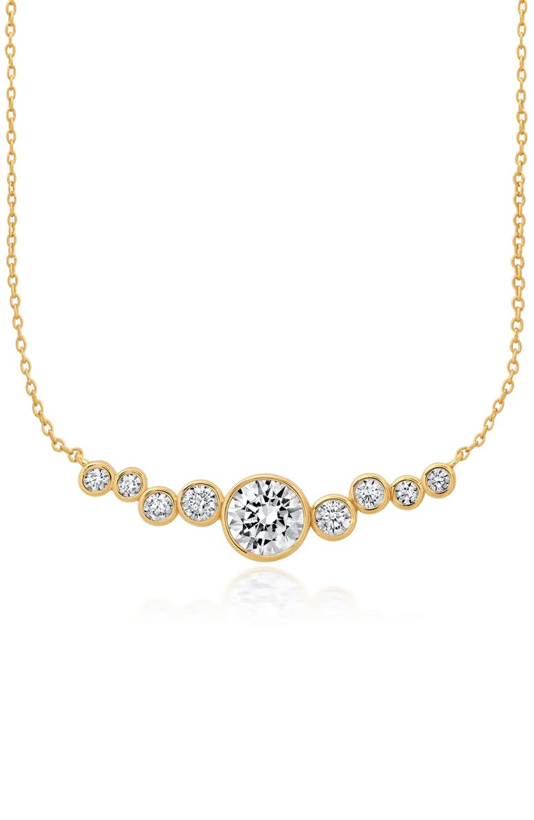 Crislu Stardust Cubic Zirconia Necklace, Main, color, 18Kyg/ Clear Stone