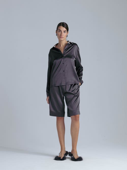 Alas Silk Bermuda Shorts In Gray