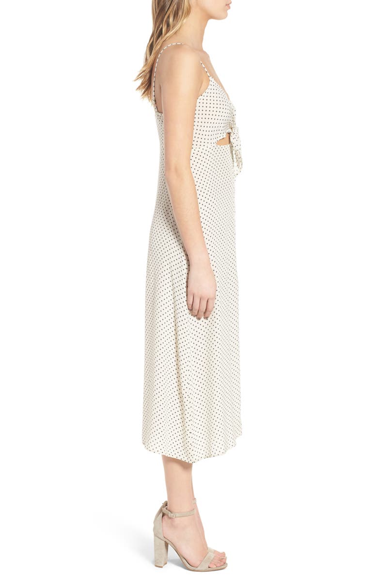 Row A Tie Front Midi Dress, Alternate, color, 