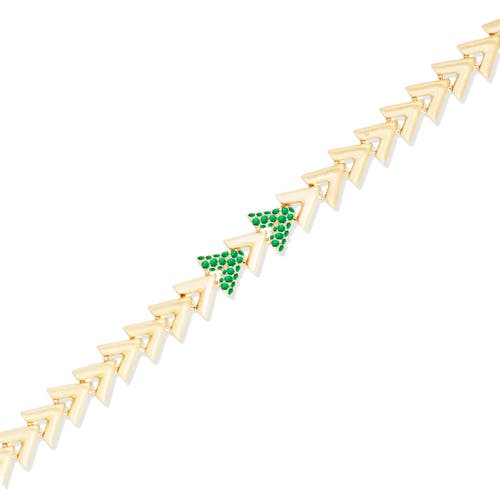 Campbell + Charlotte Spark Chevron Link Bracelet In Gold