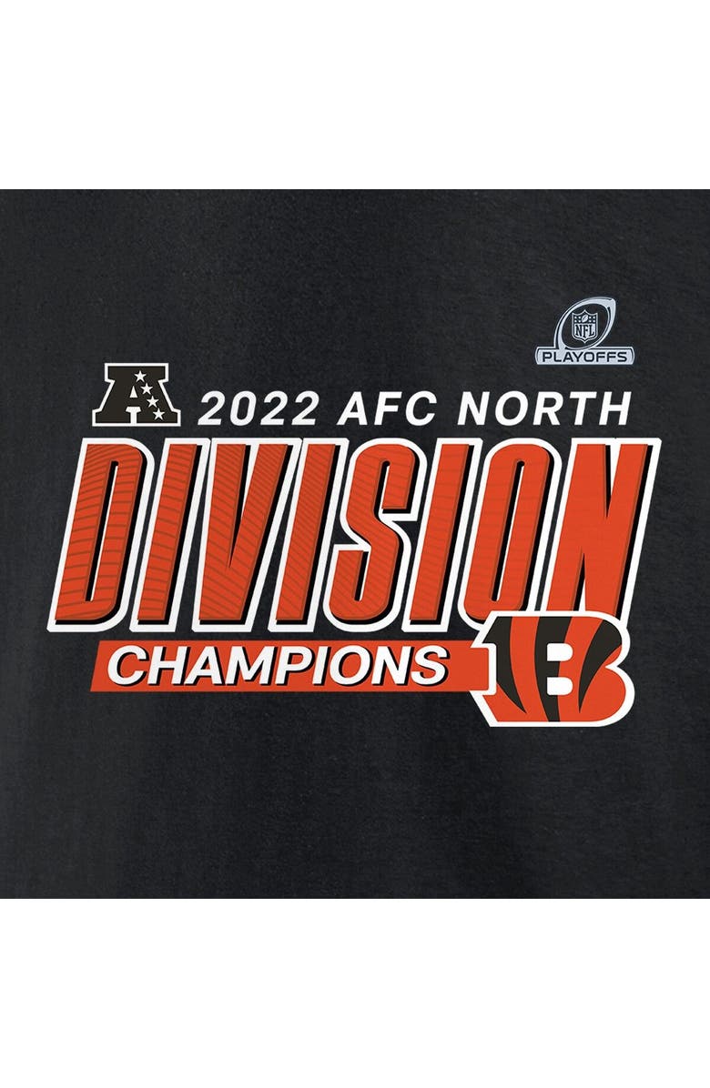 FANATICS Men's Fanatics Branded Black Cincinnati Bengals 2022 AFC North Division Champions Divide & Conquer Big & Tall T-Shirt, Alternate, color, 