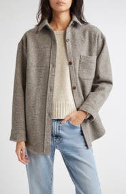Johnstons of Elgin Oversize Check Cashmere & Wool Overshirt