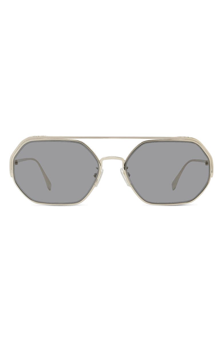 Fendi 'Fendi O'Lock 57mm Geometric Sunglasses, Main, color, 