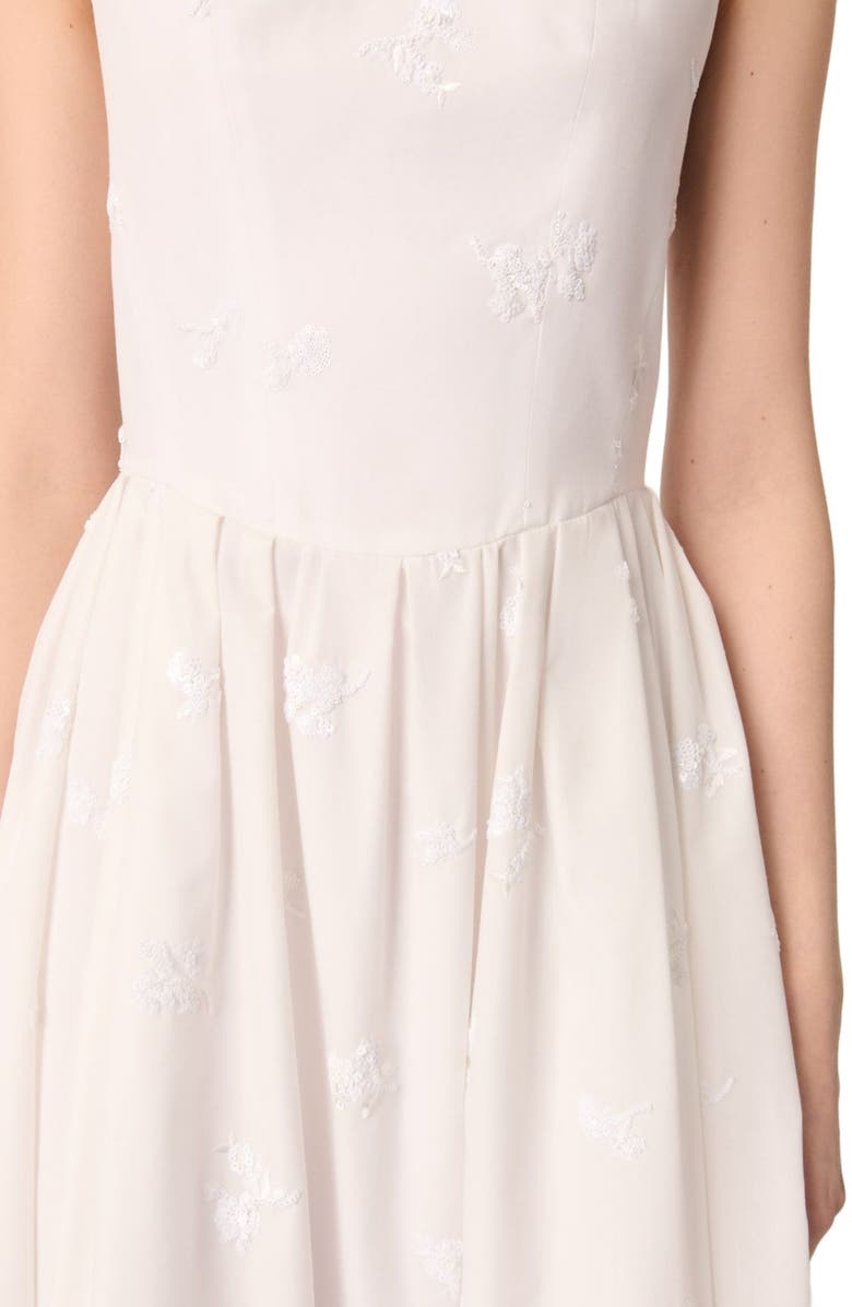 maje Embroidered cotton midi dress, Alternate, color,