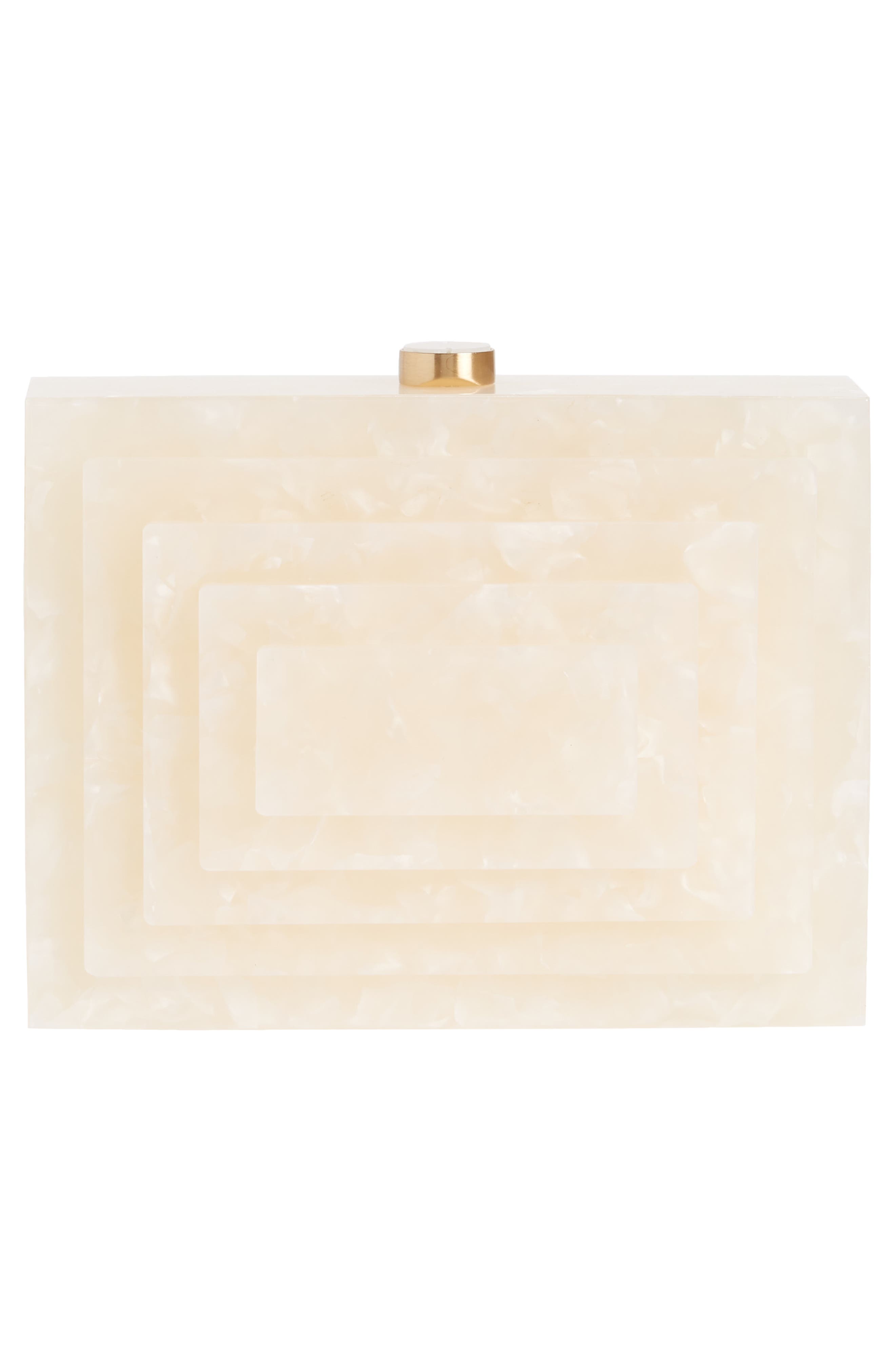 Logan Acrylic Box Clutch, Alternate, color, PEARL