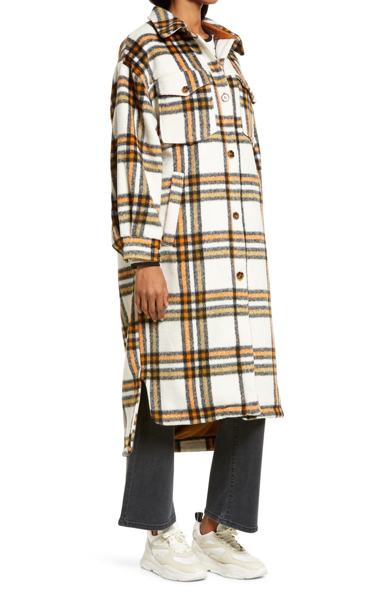 Treasure & Bond Plaid Long Shirt Jacket, Alternate, color, 