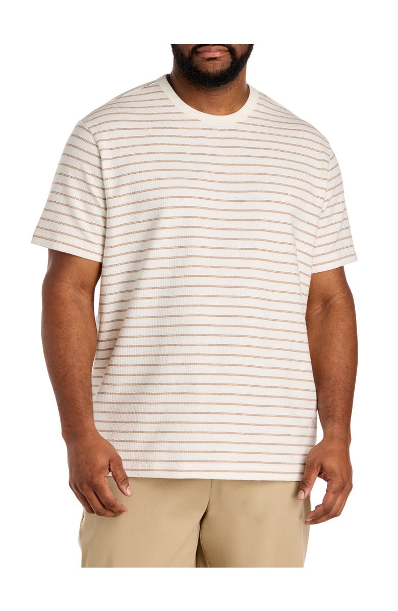 Nautica Big & Tall Textured Striped Crewneck T-Shirt, Main, color, Sail White