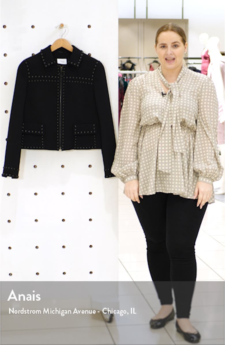Rivet Detail Wool Crop Jacket, sales video thumbnail
