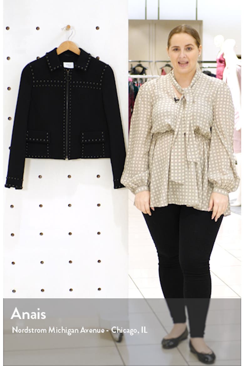 Rivet Detail Wool Crop Jacket video