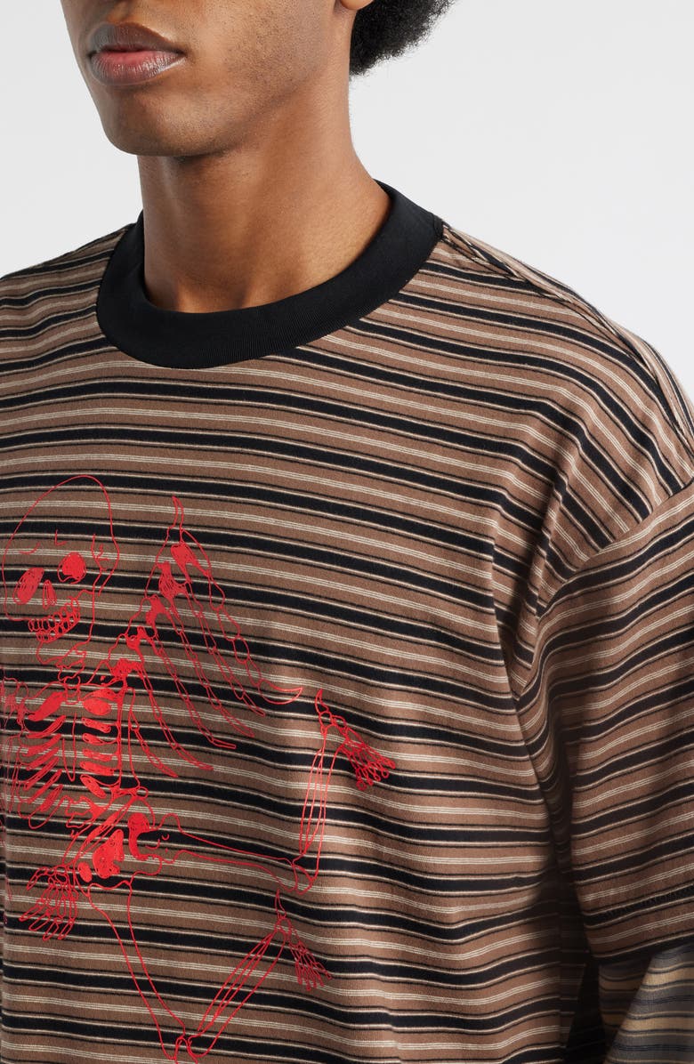 JUNGLES Skeleton Stripe Layered Long Sleeve T-Shirt, Alternate, color, Stripe