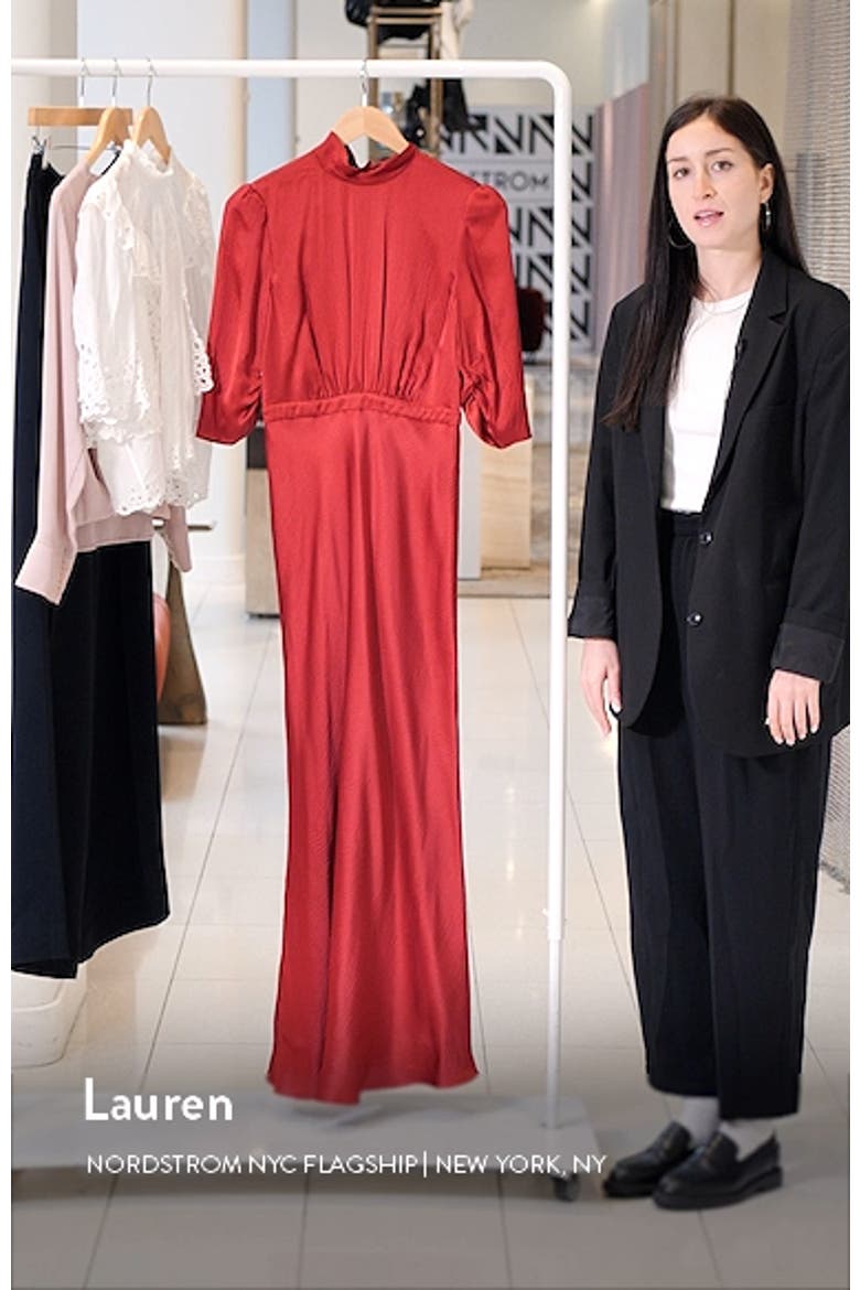 Adele Mock Neck Silk Dress video