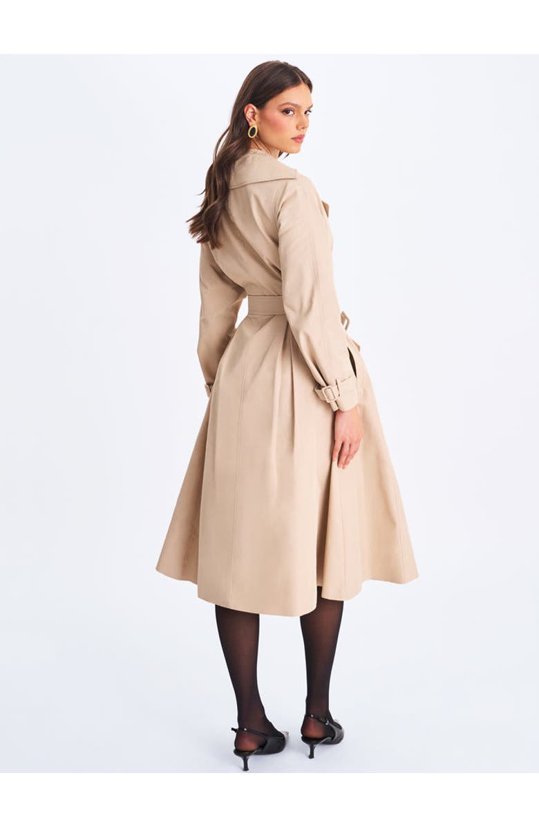 Miss Circle Ulila Double-Breasted Pleated Cotton-Blend Trench Coat, Alternate, color, Beige