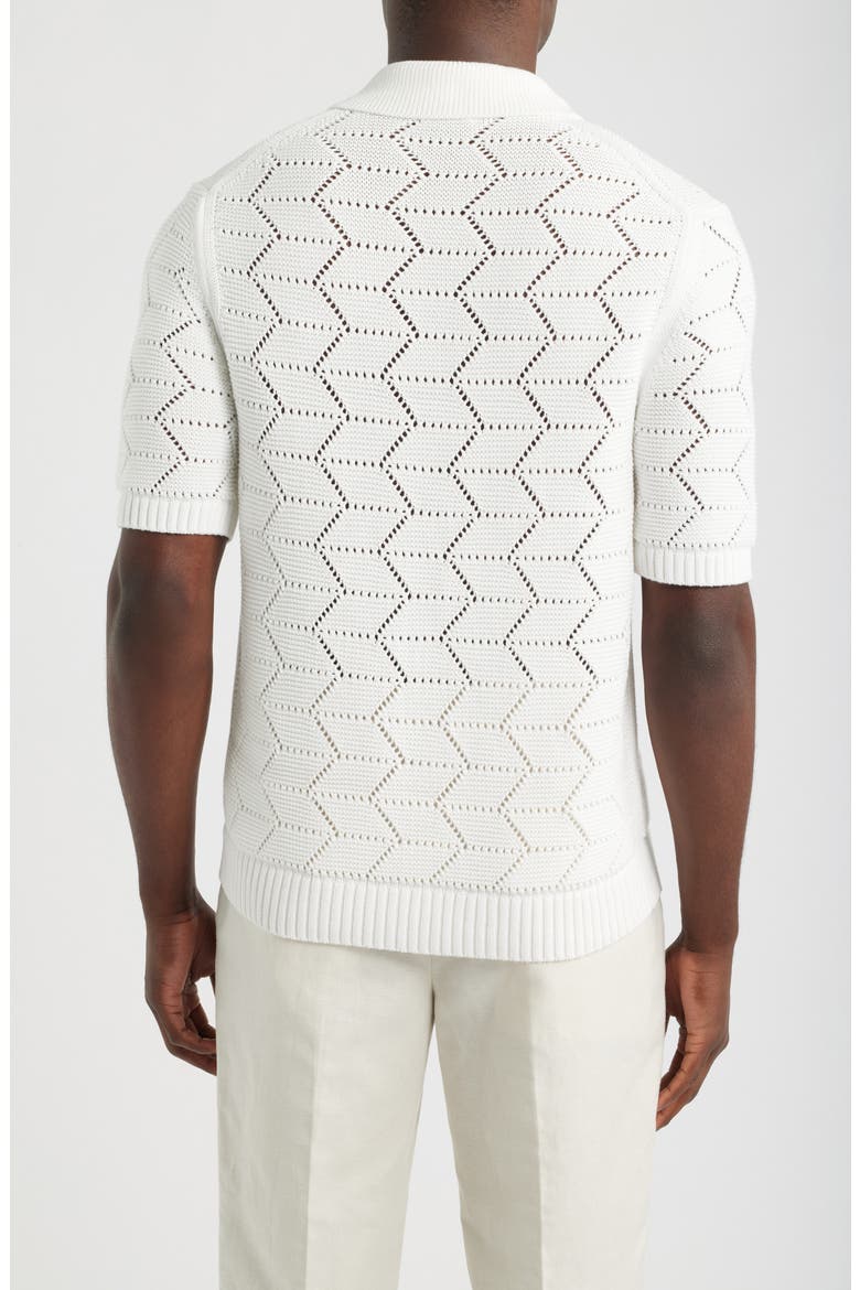 Dalkeith Open Knit Camp Shirt, Alternate, color, WHITE