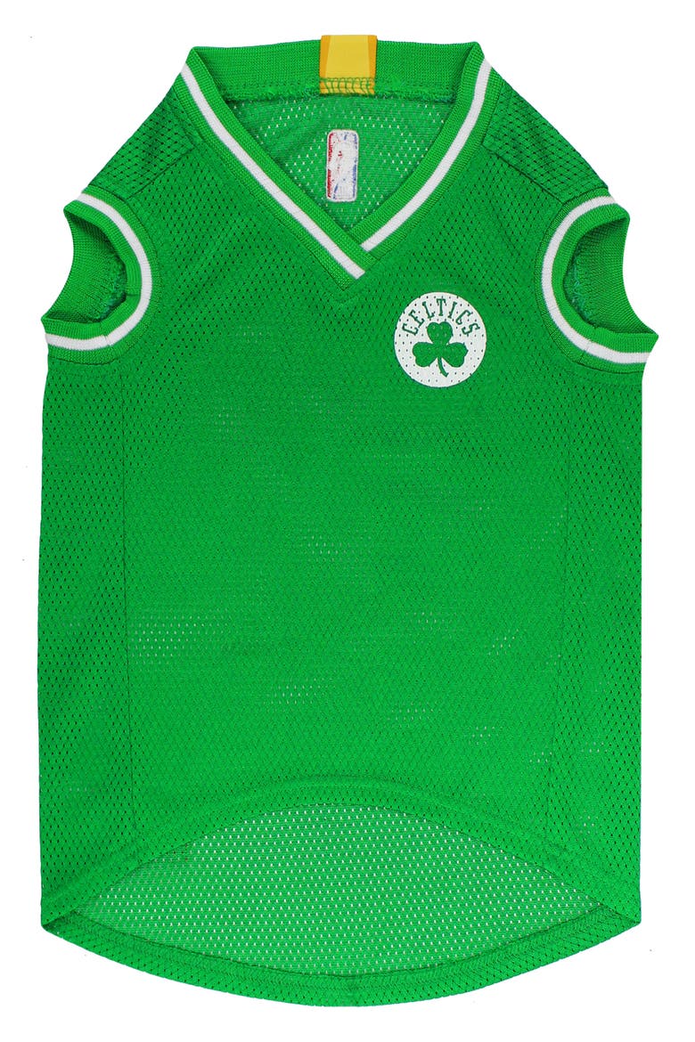 Boston Celtics Basketball Mesh Dog Jersey, Alternate, color, GREEN