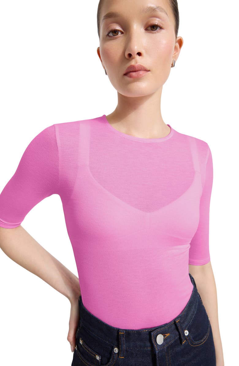 Marcella Frankie Sheer Jersey Top, Alternate, color, 