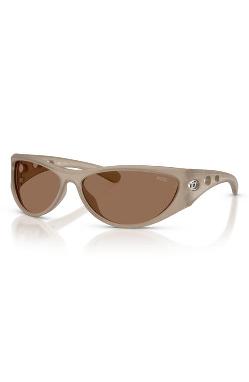 Diesel ® 63mm Oversize Cat Eye Sunglasses In Opal Grey/dark Brown