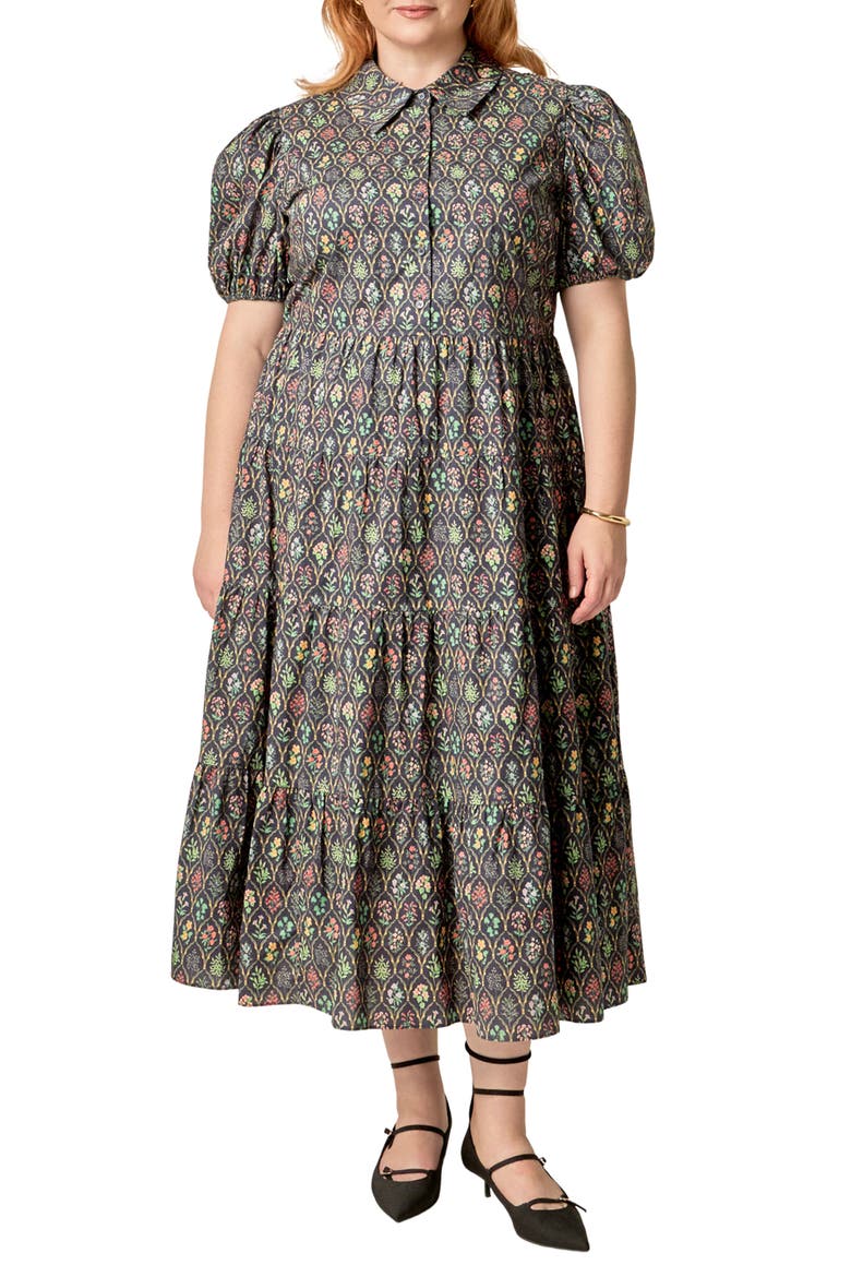 Tiered Maxi Dress, Main, color, NAVY FLORAL