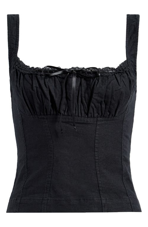 Bdg Urban Outfitters Prairie Linen Blend Camisole In Black