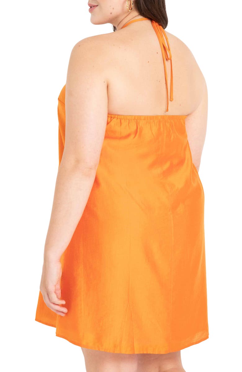 ELOQUII Halter Minidress, Alternate, color,