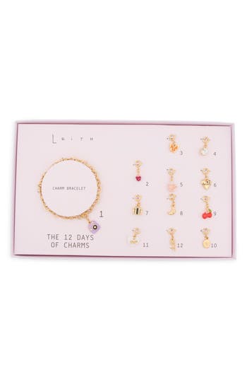 Leith The 12 Days Of Charms Advent Calendar Bracelet Set In Gold