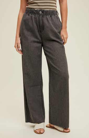 WISHLIST Raw Hem Wide Leg Jeans
