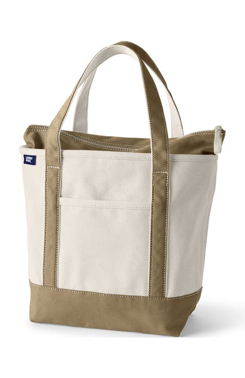 Zip Top Canvas Tote Bag