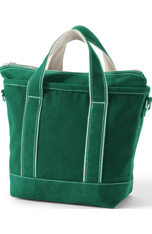 Lands' End Zip Top Canvas Tote Bag In Green
