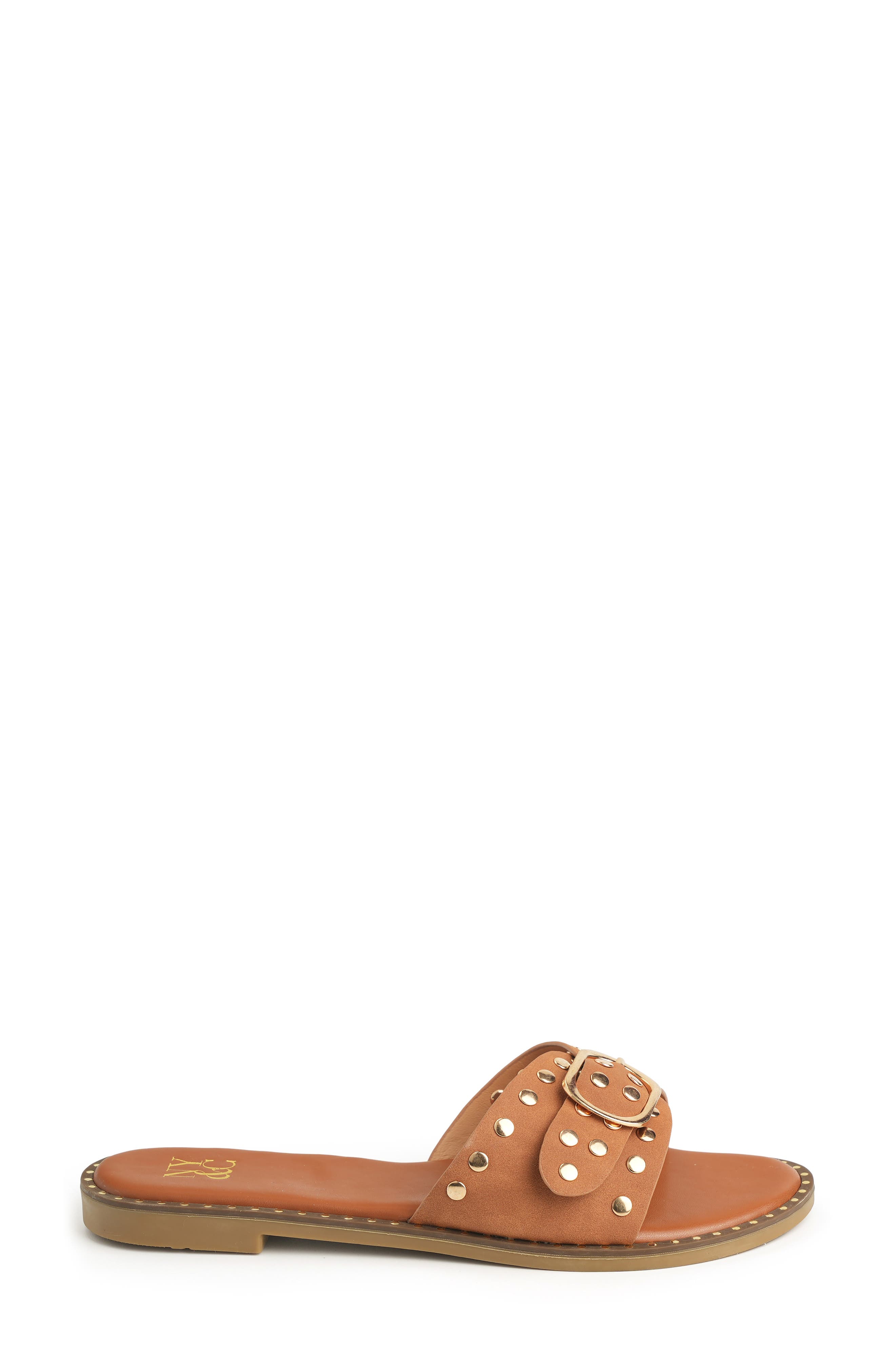 Westly Buckle Slide Sandal, Alternate, color, COGNAC