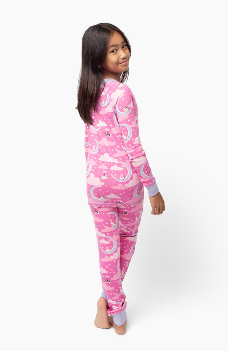 Munki Munki Kids' Moon Dogs Fitted Two-Piece Pajamas, Alternate, color,