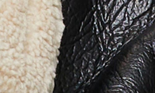 Princess Polly Kimmons Faux Leather Jacket With Faux Shearling Trim