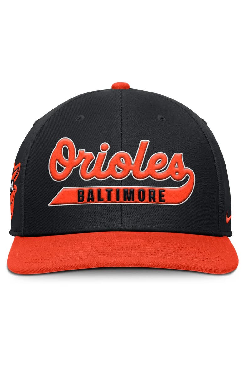 Men's Nike Black/Orange Baltimore Orioles Pro Performance Snapback Hat, Alternate, color, Black