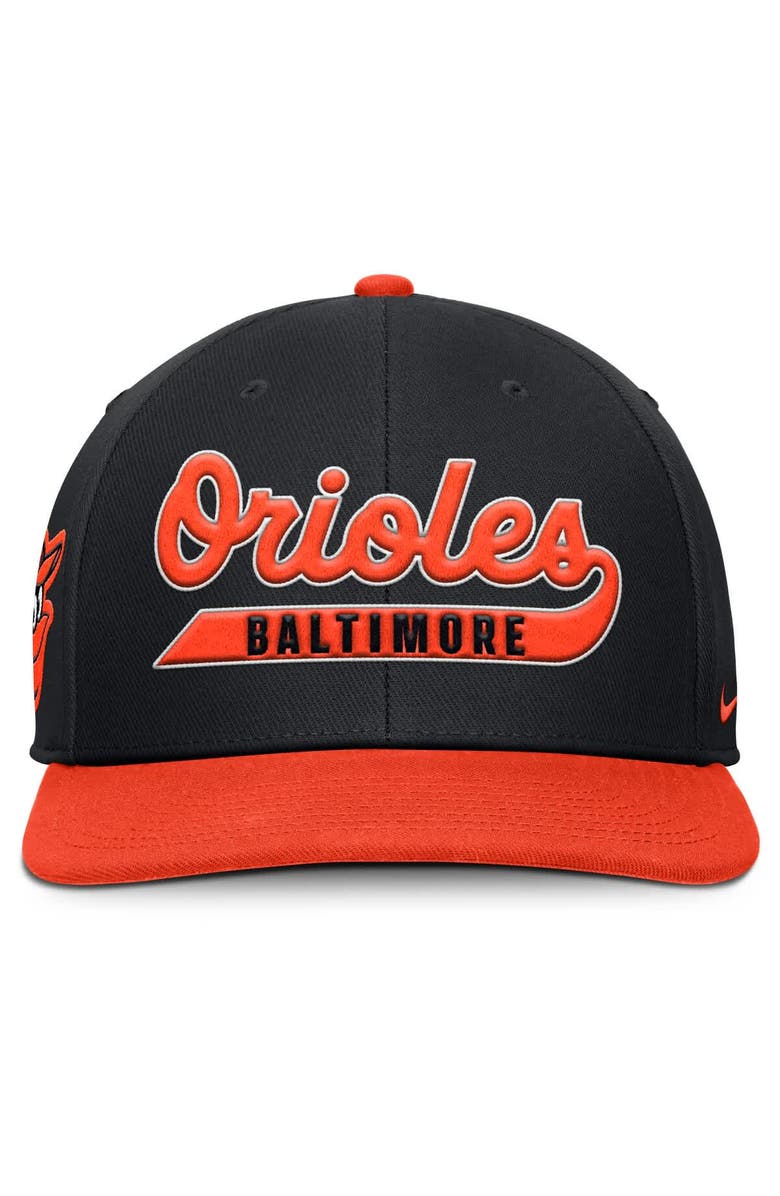Nike Men's Nike Black/Orange Baltimore Orioles Pro Performance Snapback Hat, Alternate, color, Black