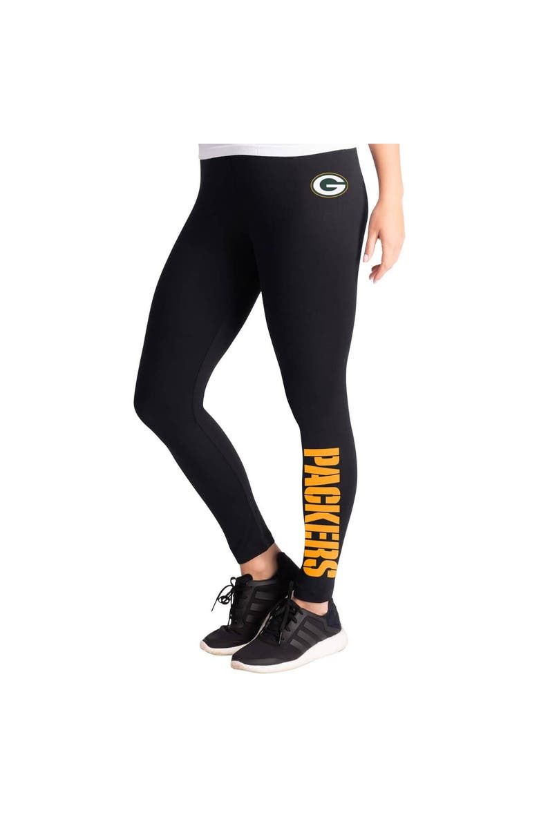 G-III 4HER BY CARL BANKS Women's G-III 4Her by Carl Banks Black Green Bay Packers Pregame Leggings, Alternate, color, 