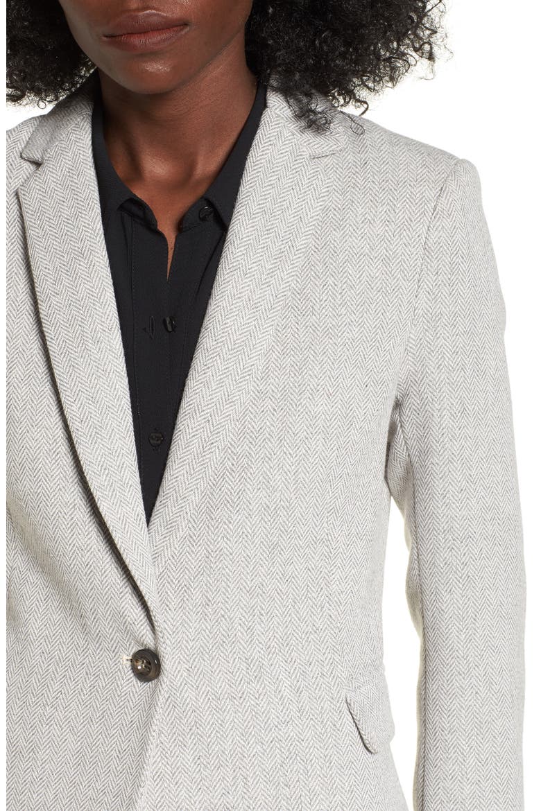 Herringbone Blazer, Alternate, color, GREY