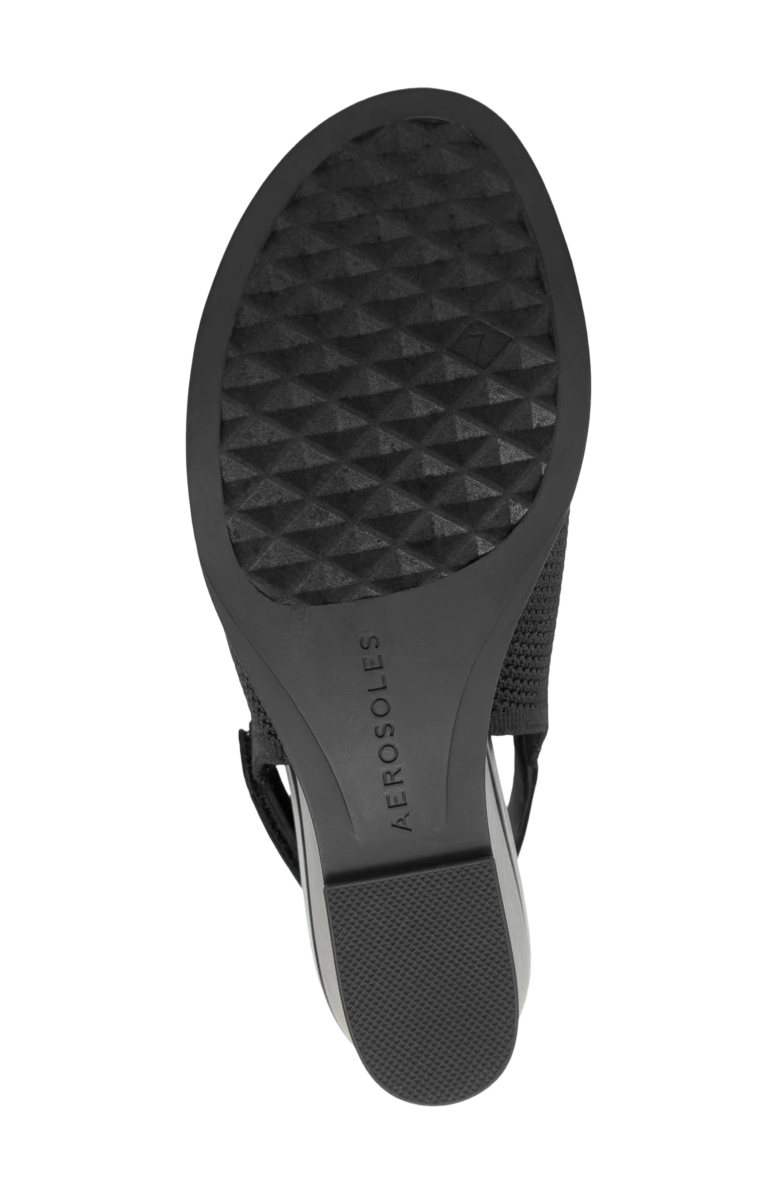 Dell Textured Knit Slingback Wedge Sandal, Alternate, color, BLACK BLACK