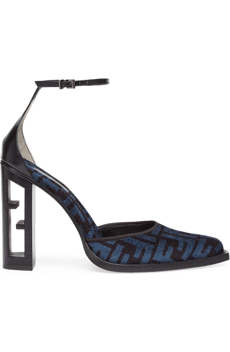 Fendi Cut Baguette Ankle Strap Pump, Alternate, color,