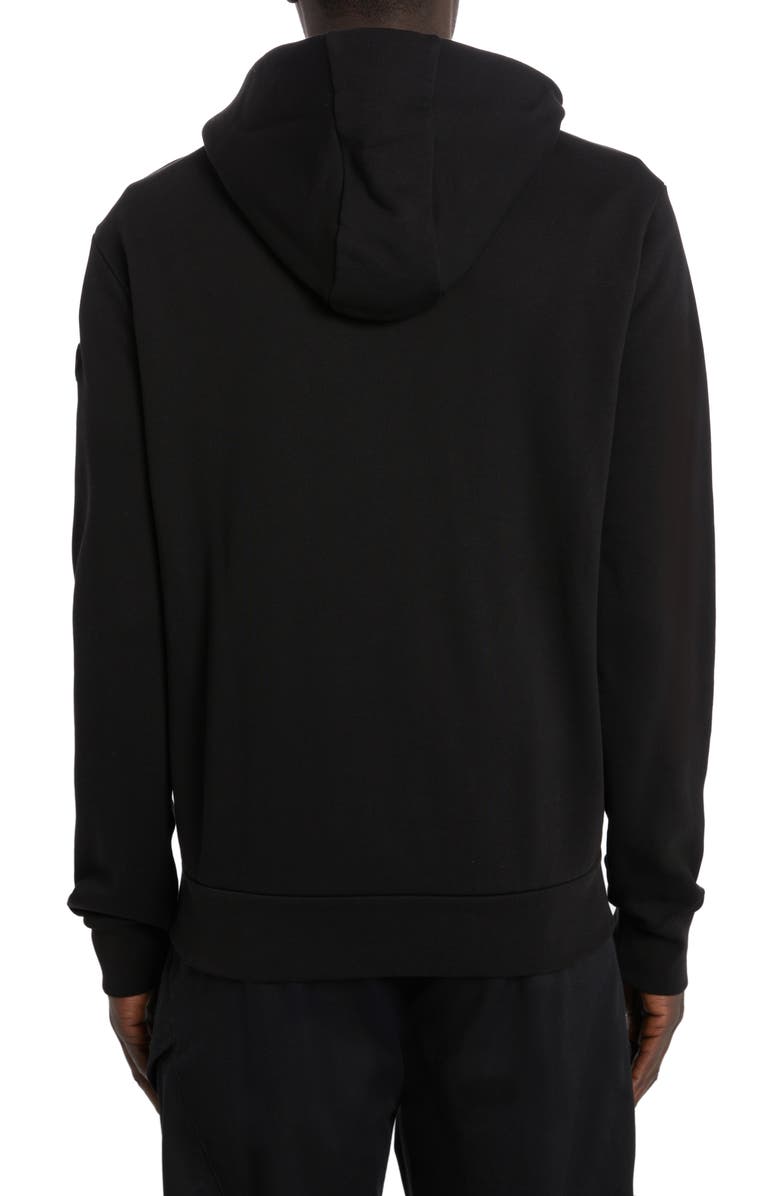 Moncler Logo Tape Cotton Zip Hoodie, Alternate, color, 